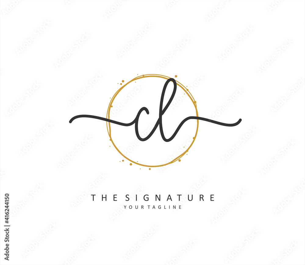 CL Initial letter handwriting and signature logo. A concept handwriting initial logo with template element. CL Initial letter handwriting and signature logo. A concept handwriting initial logo with template element.