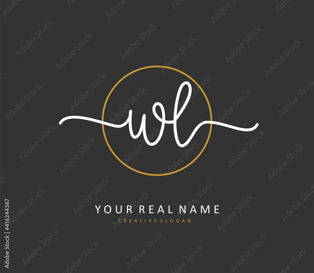 WL Initial letter handwriting and signature logo. A concept handwriting initial logo with template element. WL Initial letter handwriting and signature logo. A concept handwriting initial logo with template element.