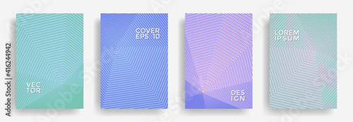 Hexagonal halftone pattern cover pages vector creative design.