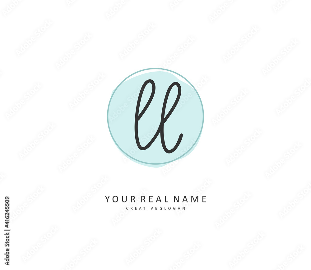 LL Initial letter handwriting and signature logo. A concept handwriting initial logo with template element. LL Initial letter handwriting and signature logo. A concept handwriting initial logo with template element.