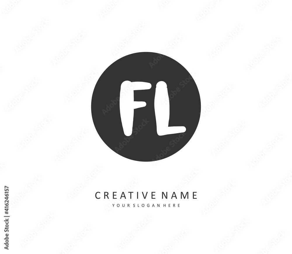FL Initial letter handwriting and signature logo. A concept handwriting initial logo with template element. FL Initial letter handwriting and signature logo. A concept handwriting initial logo with template element.