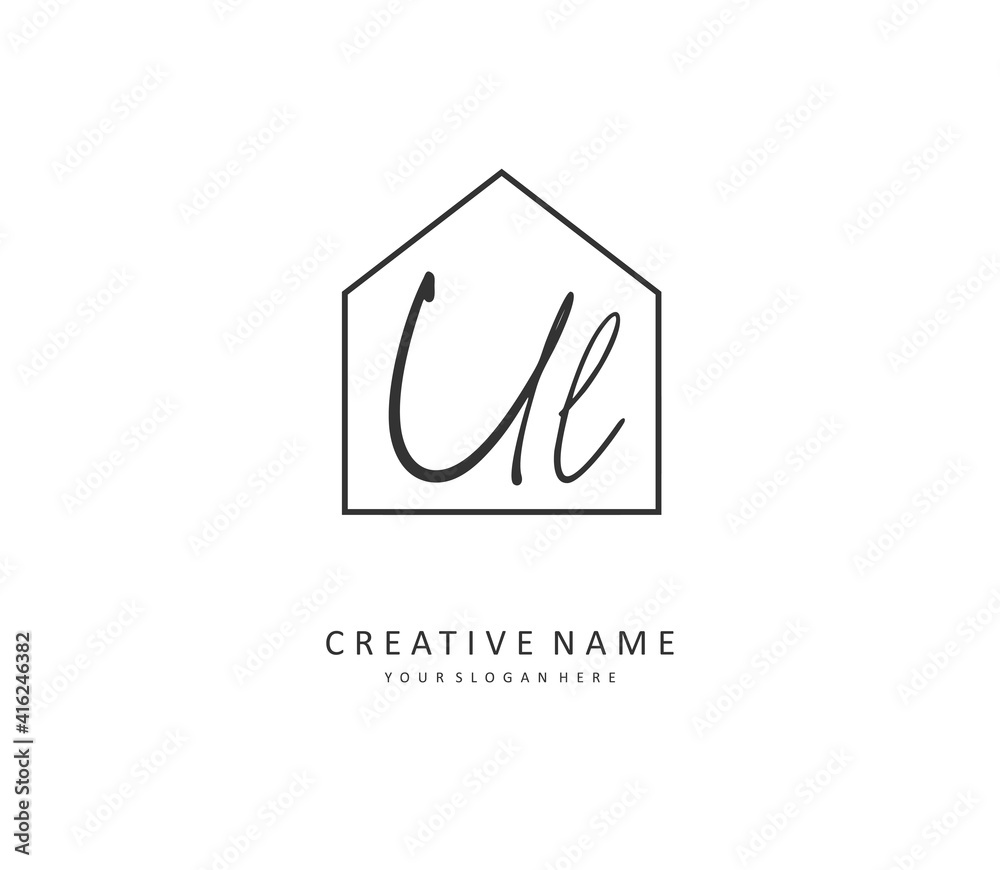 UL Initial letter handwriting and signature logo. A concept handwriting initial logo with template element. UL Initial letter handwriting and signature logo. A concept handwriting initial logo with template element.