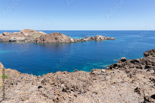 coast of cap of creus in the north of spain in mediterranean sea near cadaques in girona