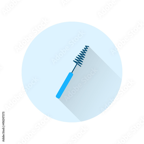 Dental brush with long shadow. Sign for dentistry clinic. Orthodontics concept.
