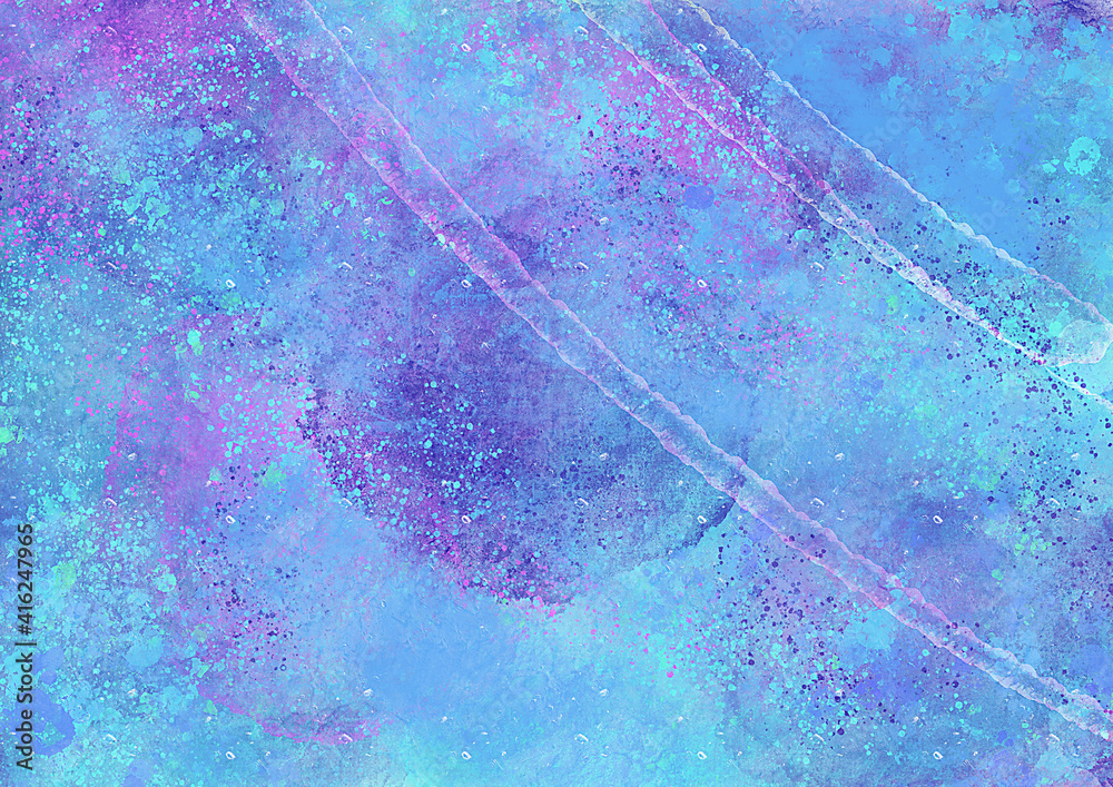 水彩 青空 海 ペイント 背景素材 インクの滲み Stock Illustration Adobe Stock