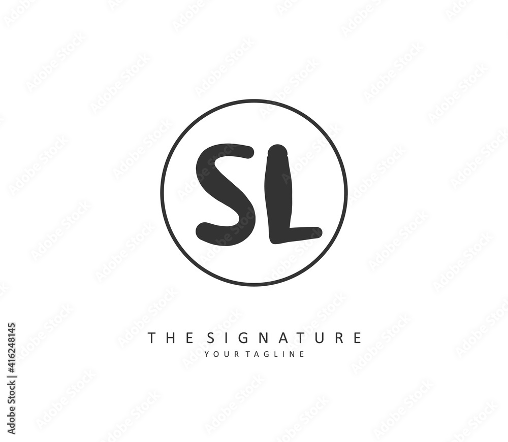 SL Initial letter handwriting and signature logo. A concept handwriting initial logo with template element. SL Initial letter handwriting and signature logo. A concept handwriting initial logo with template element.