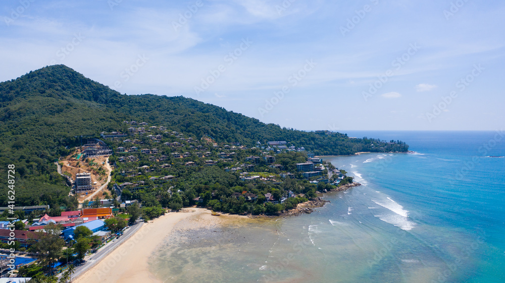 Cape Amarin drone view at Kamala Beach, Phuket,Thailand