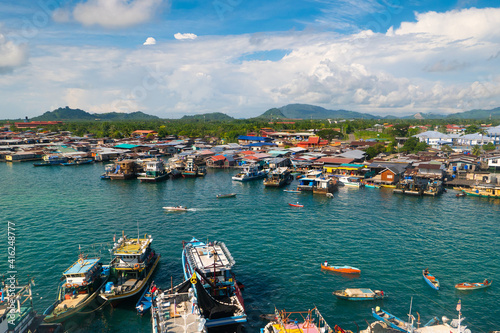 View of Semporna city, Sabah, Malaysia. photo