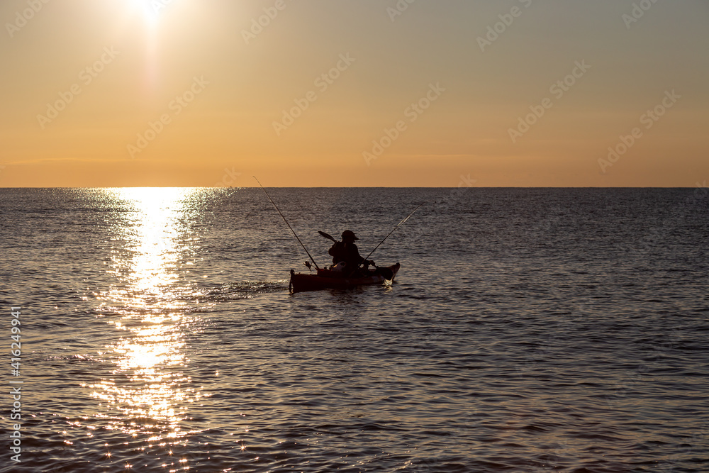 kayak fishing competition in the Mediterranean Sea - Marbella. Andalusia
