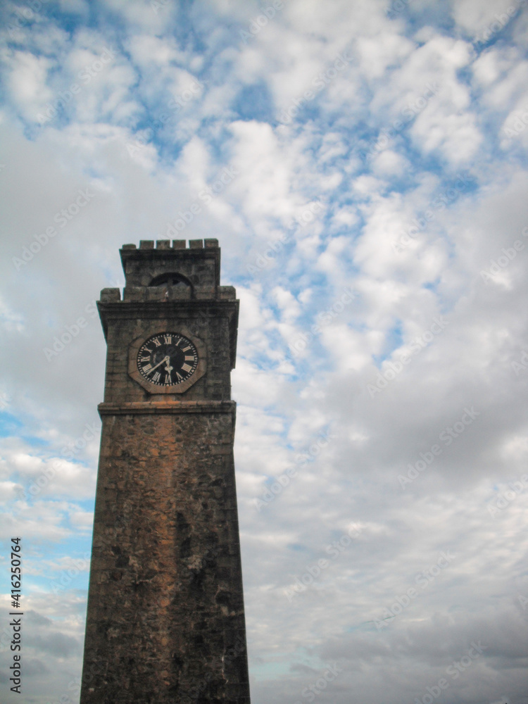 a stunning clock tower at Galle Sri Lanka