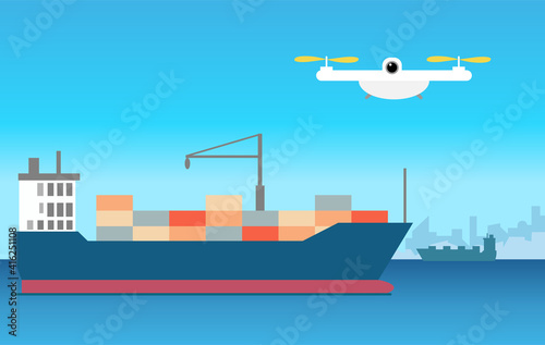 5G technology enables remote controlled drones. Drone use case, conducting port security surveillance and delivering light items, such as documentaion. 
