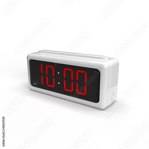 digital clock on white background
