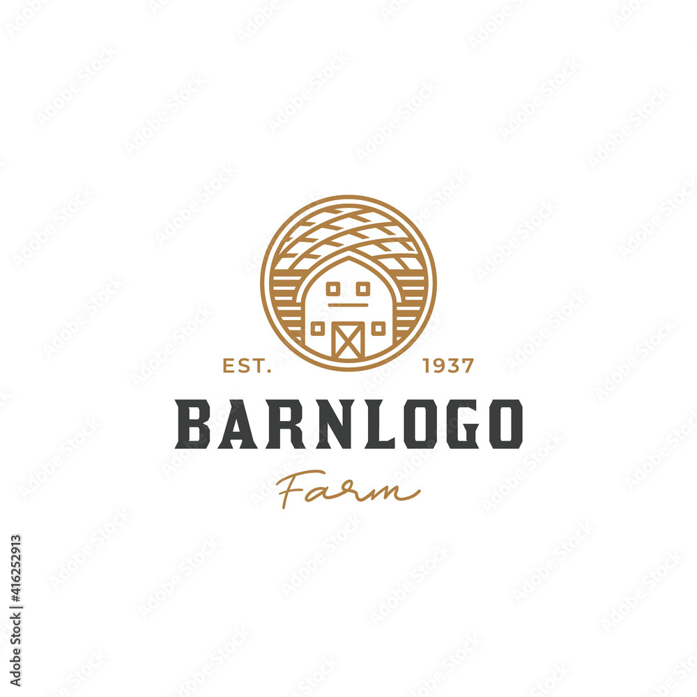 Fototapeta premium Vintage farmhouse agriculture logo design