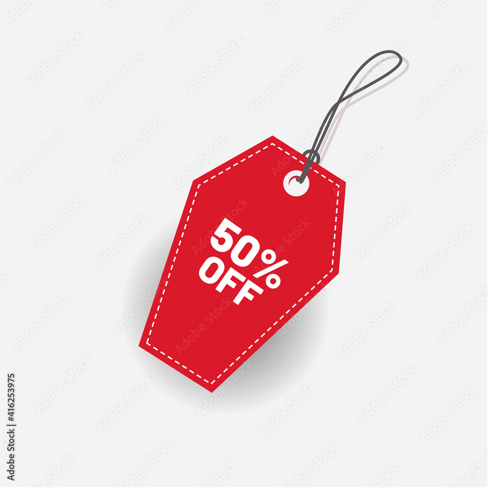 Red Discount Tag Sale Label Vector
