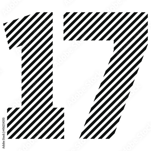 17 Zahlen von 01 bis 99
