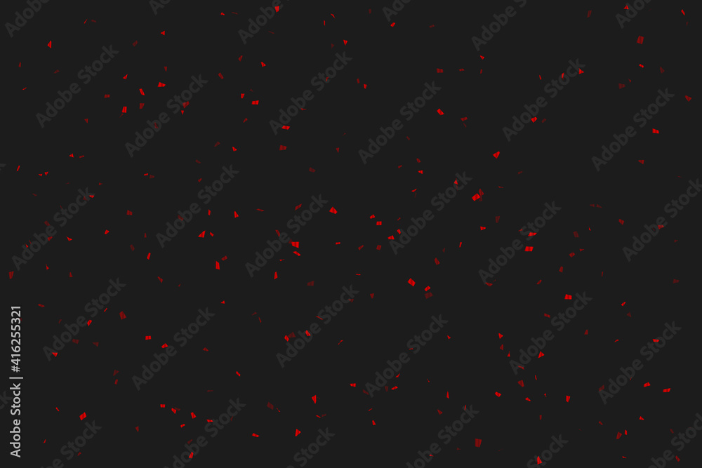 Many Falling Bright Red Tiny Confetti Isolated On Black Background. Vector Many Falling Bright Red Tiny Confetti Isolated On Black Background. Vector