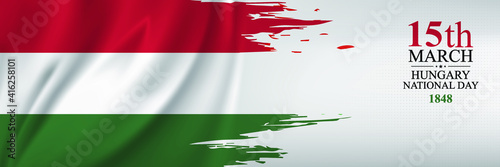 Hungary National Day greeting card. The Hungarian Revolution of 1848. Creative Design Illustration Vector