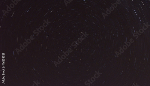 Star tracks on the night sky