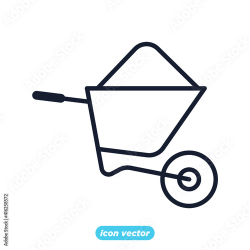 wheelbarrow icon. wheelbarrow symbol template for graphic and web design collection logo vector illustration