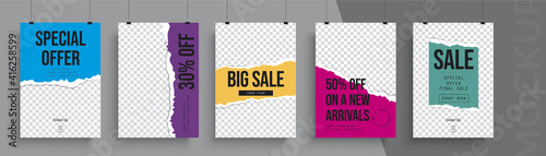 Big sale poster template. Can be used for poster, brochure, magazine, app, card, book, flyer, banner, anniversary.