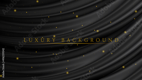 Luxury Dark Background with Golden Glitter Template for Awarding or Ceremony