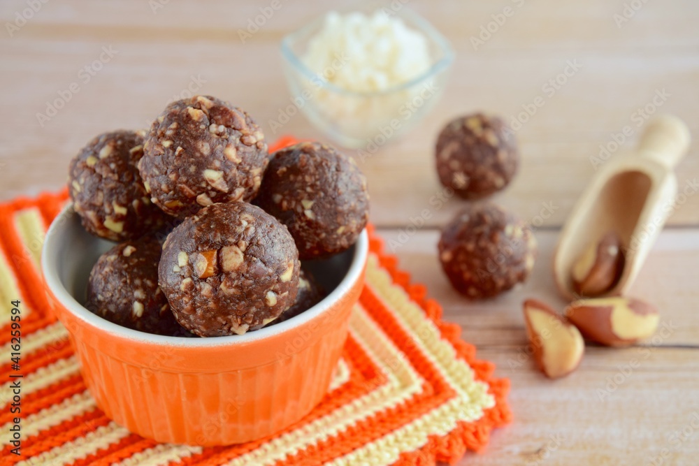 Brazil nut chocolate energy balls
