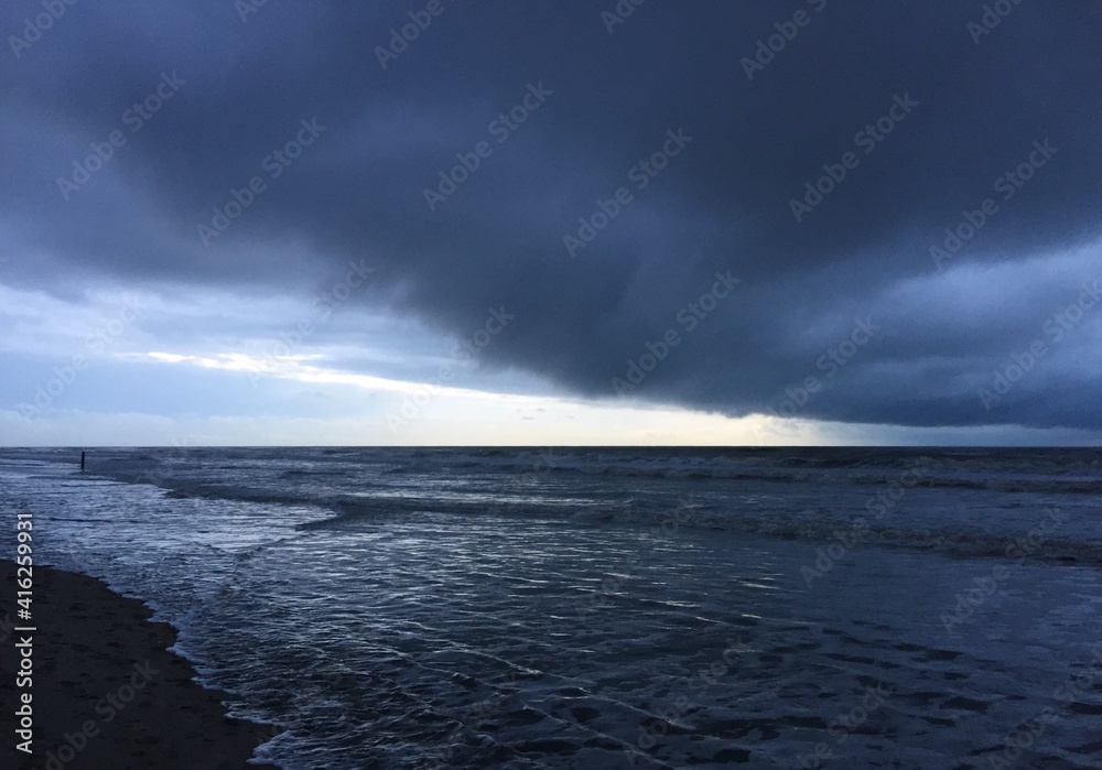 Dark cloudy seascape, north sea