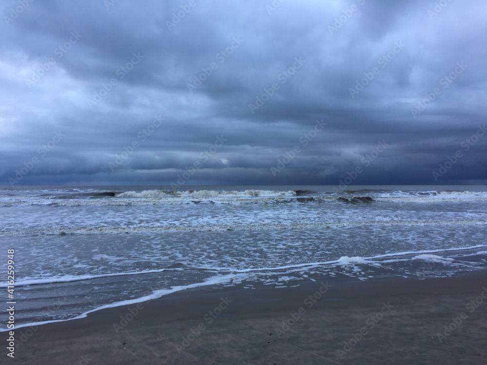 Dark cloudy seascape, north sea