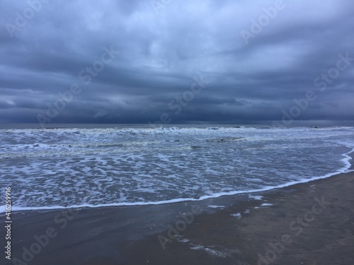 Dark cloudy seascape  north sea