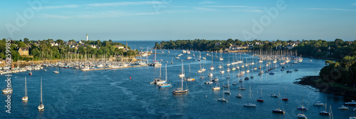 Panorama of the Odet river and Bénodet in Finistère, Brittany, France