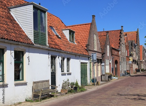 Street View with Historic Houses in Edam, The Netherlands