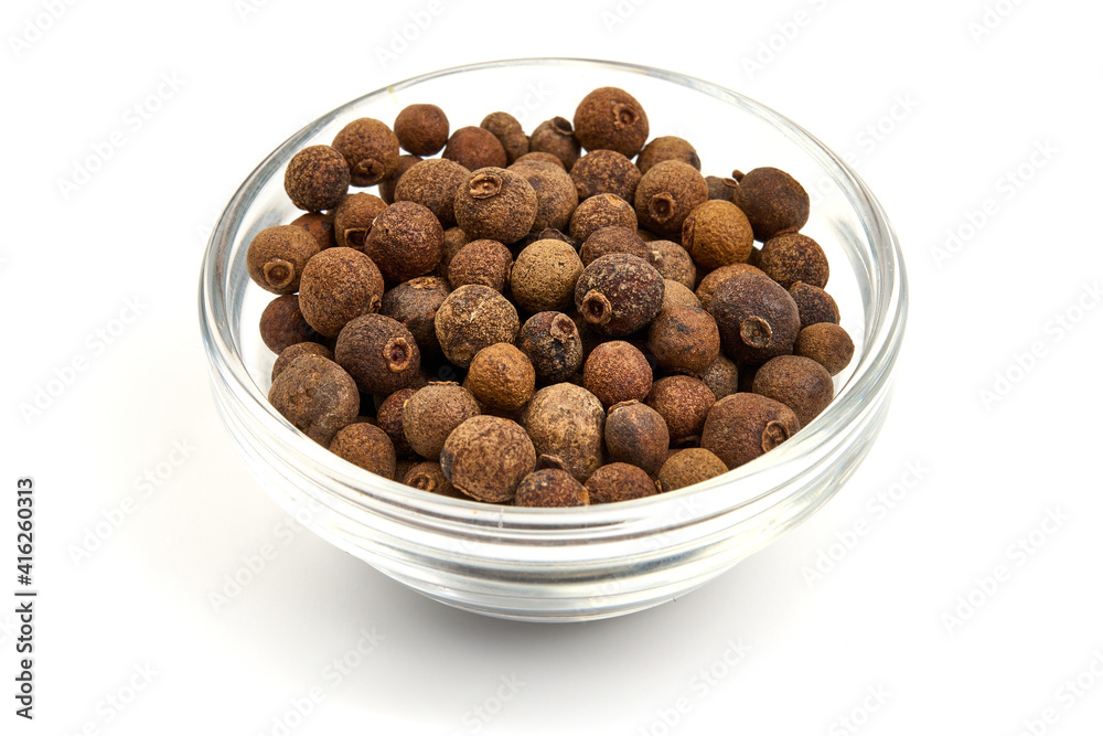 Аllspice pepper, isolated on white background. High resolution image