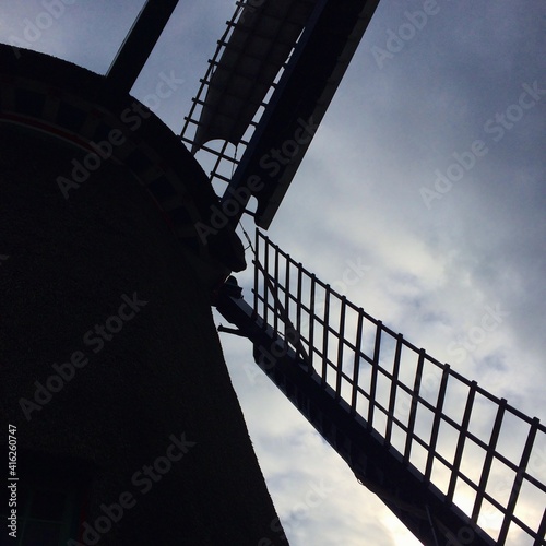 Netherland windmill on the hill