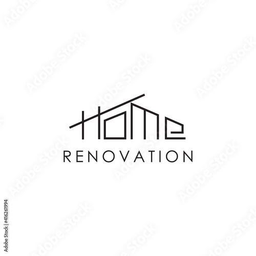 Home renovation company logo design template