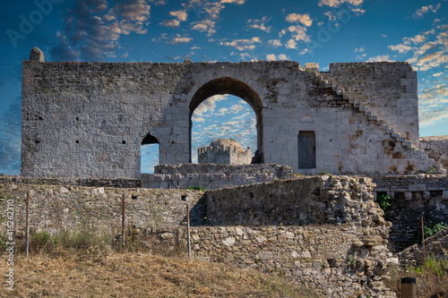An ancient stone construction in Methoni, Greece