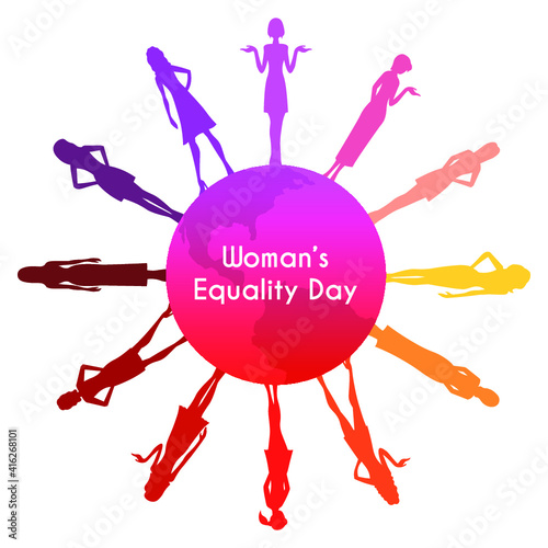 Vector illustration of Women's equality day celebration in the United States of America. The 26th of August.  