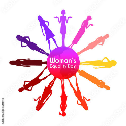 Vector illustration of Women's equality day celebration in the United States of America. The 26th of August.  