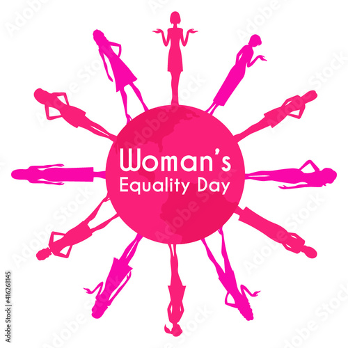 Vector illustration of Women's equality day celebration in the United States of America. The 26th of August.  