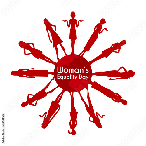 Vector illustration of Women's equality day celebration in the United States of America. The 26th of August.  