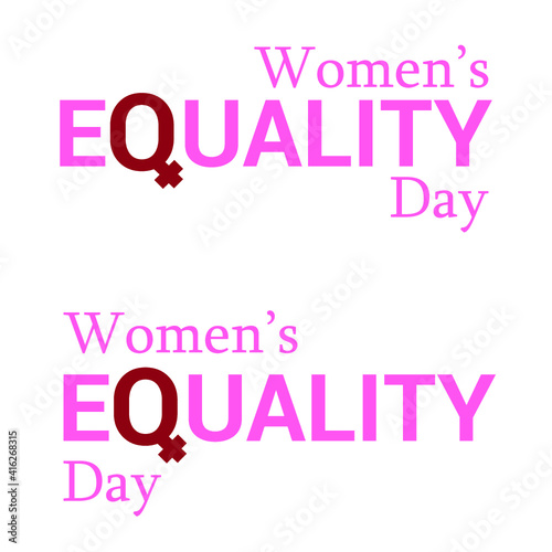 Vector illustration of Women's equality day celebration lettering in the United States of America. The 26th of August.  