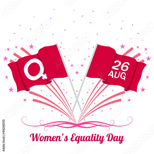 Vector illustration of Women's equality day celebration in the United States of America. The 26th of August.  