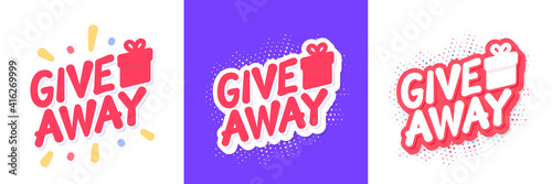 Giveaway. Vector lettering banner set.