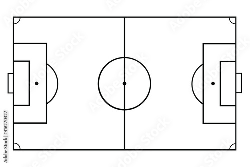Football soccer field vector illustration. Coach table for tactic presentation for players. Sport strategy view.