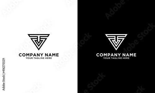 vt or tv logo design vector