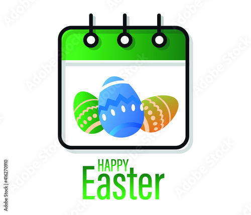 Easter calendar line and icon, Happy Easter and holiday, calendar vector icon, vector graphics, editable.
