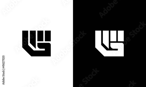 Alphabet letter icon logo G with a hand.