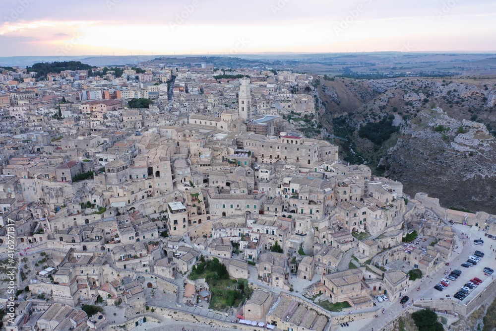 defaultAerial view of the ancient town of Matera (Sassi di Matera), Basilicata, southern Italy