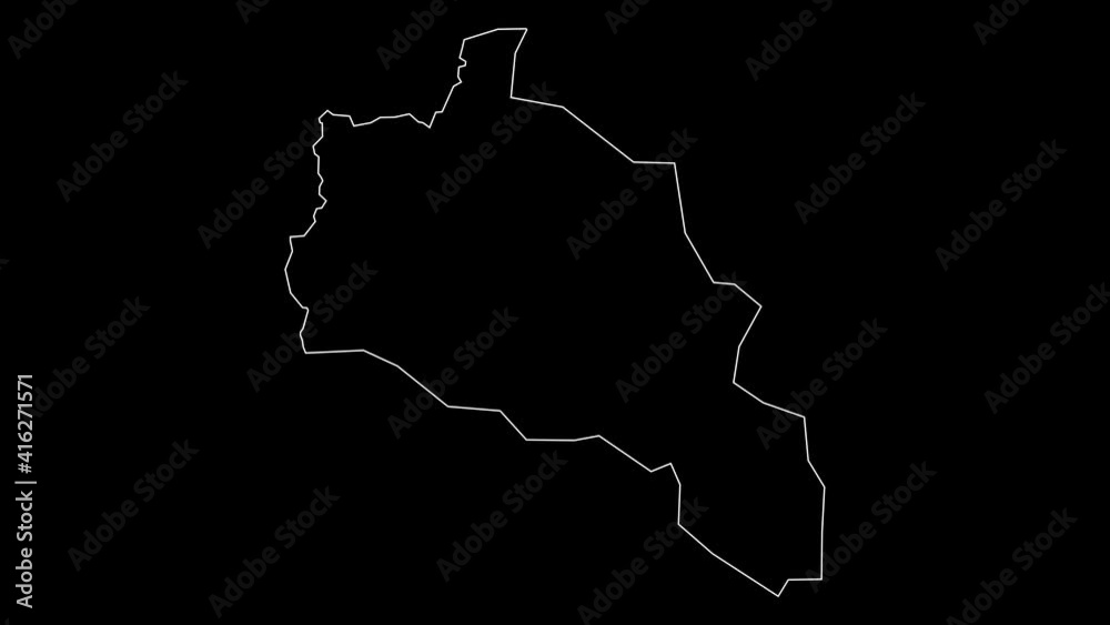 Anseba Eritrea region map outline animation Anseba Eritrea region map outline animation