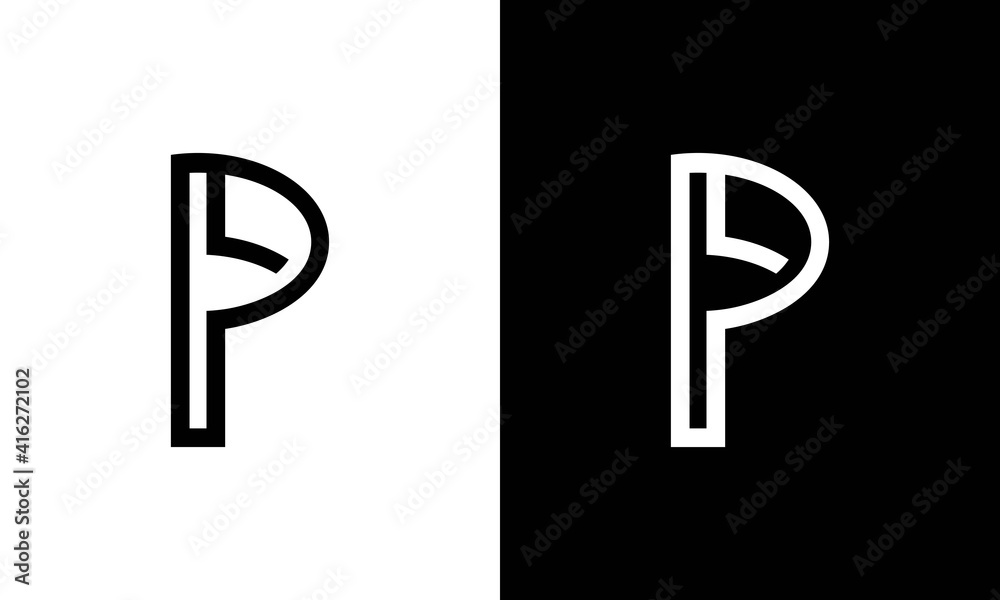 Letter P logo icon design template elements