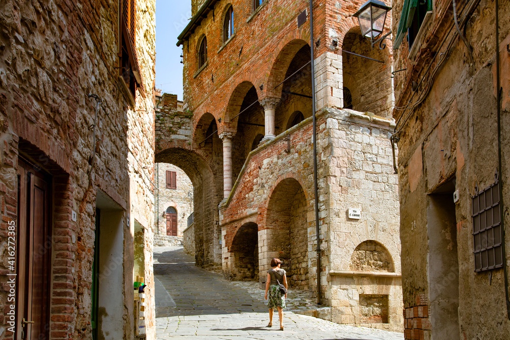 View on the Palazzo Comunale of Suvereto Tuscany Italy
